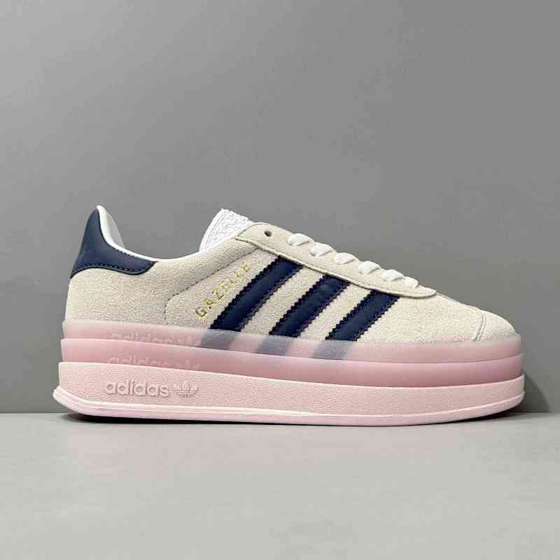 AW版本 GZ厚底灰粉IE6508 阿迪达斯三叶草adidas originals GAZELLE Bold 舒适时尚 防滑耐磨 低帮 板鞋 女款 灰粉色