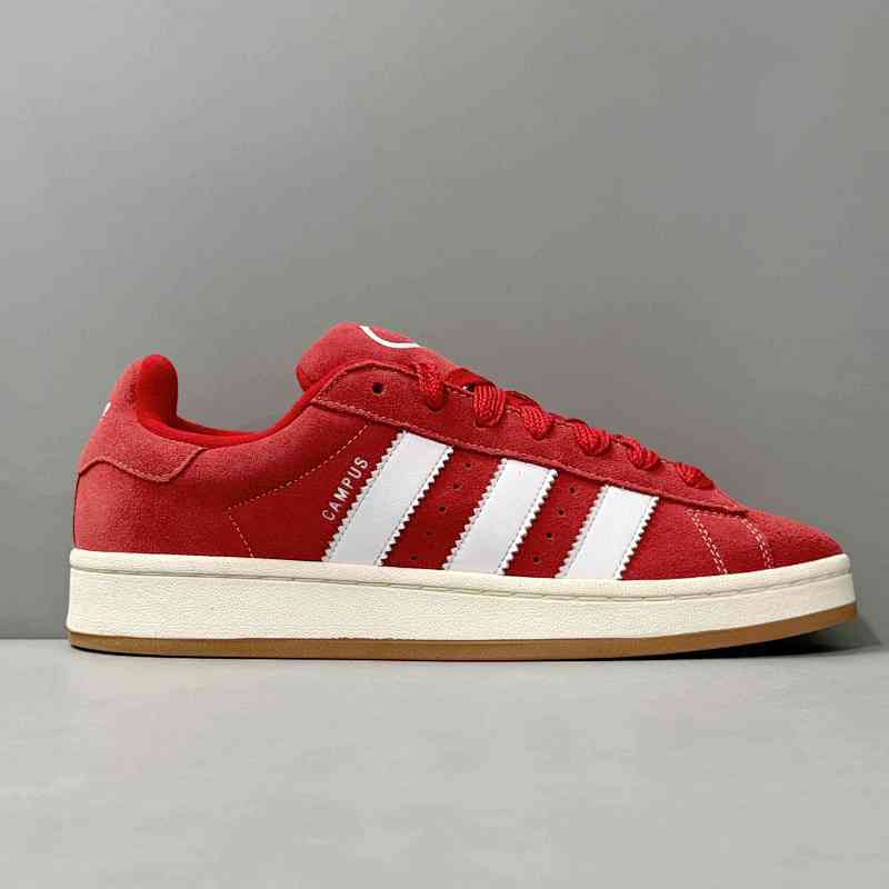 V版顶级 红白/大红色H03474 阿迪达斯 三叶草 Adidas originals Campus 00s 防滑耐磨低帮板鞋 男女款