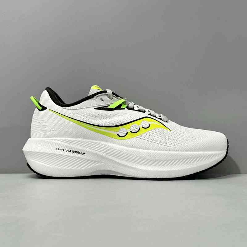 LG版本 白绿色S20881-75 索康尼Saucony Triumph 21 马拉松 旗舰级 轻量缓震减震防滑耐磨 低帮 休闲跑步鞋 男款 白绿色
