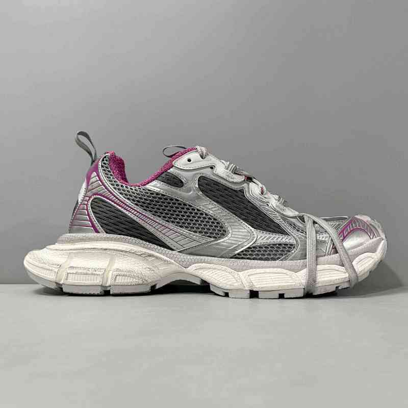 超神版本 银黑紫734734W3XL51895 巴黎世家Balenciaga 3XL 网布PU 系带 复古做旧低帮老爹鞋