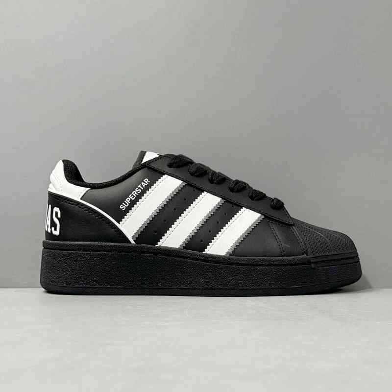 PP版本 厚底ADIDAS黑IE0022 阿迪达斯三叶草adidas originals SUPERSTAR XLG 防滑耐磨增高 低帮 板鞋 男女同款