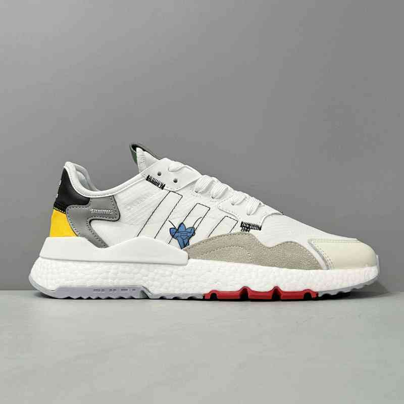 CG版本 白蓝HP9113 阿迪达斯三叶草adidas originals Nite Jogger 皮革 舒适运动 防滑耐磨 低帮 生活休闲鞋 男女同款 白