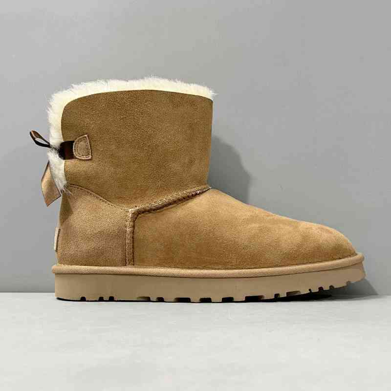 LZ版本 丝带蝴蝶结-栗子棕1016501-CHE UGG Bailey 迷你贝莉蝴蝶结2.0 加绒保暖拉链 雪地靴 女款 栗子棕