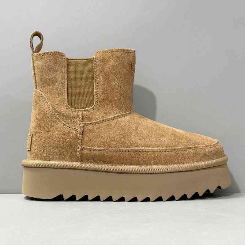 LS版本 新款切尔西-棕色1158051-CHE  UGG 绒面 圆头套筒 短筒 切尔西靴 女款 棕色