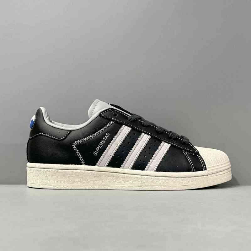 PP版本 黑灰米IF1780 阿迪达斯三叶草adidas originals SUPERSTAR 防滑减震耐磨 低帮 板鞋 男款 黑白色