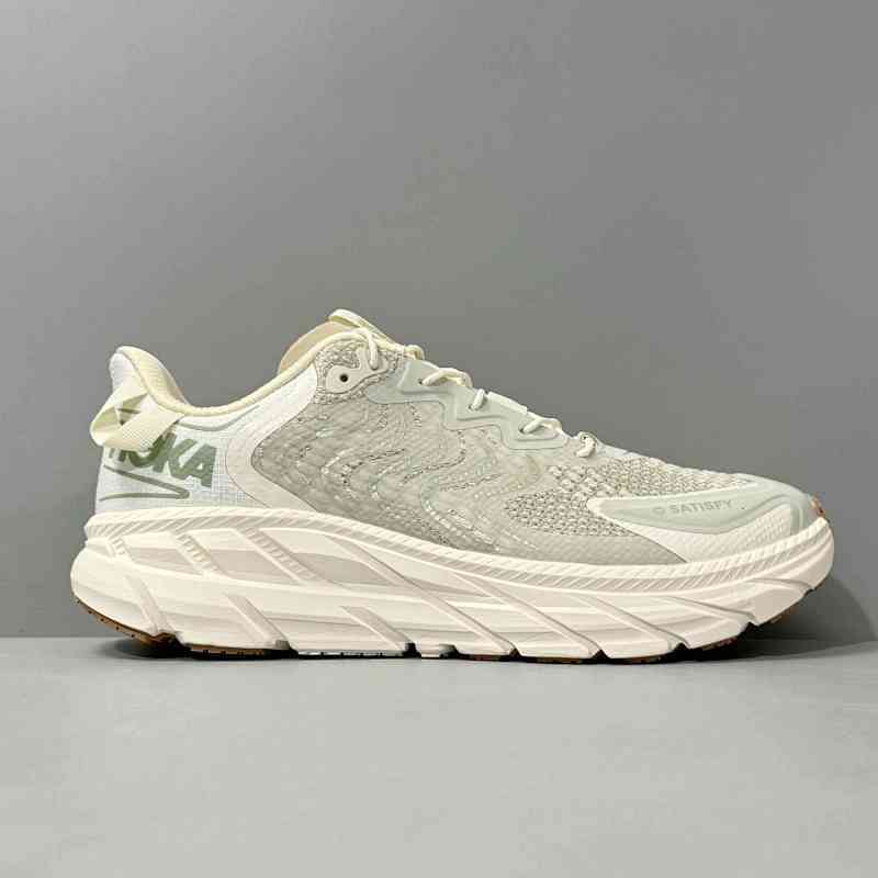 CF版本 克里夫顿LS-联名米色1143450-CTW Satisfy x HOKA ONE ONE 百搭简约防滑耐磨低帮跑步鞋 男女同款 米色