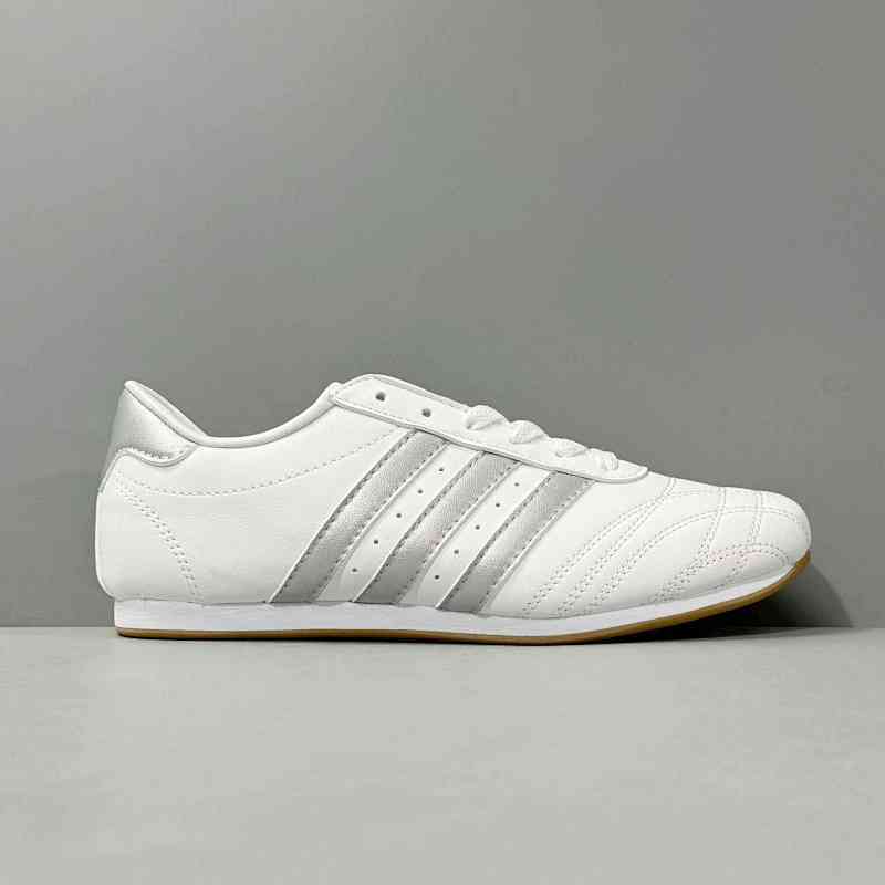 YH版本 白银色JS1192 阿迪达斯三叶草adidas originals Taekwondo 简约舒适 防滑耐磨低帮 生活休闲鞋 白银色