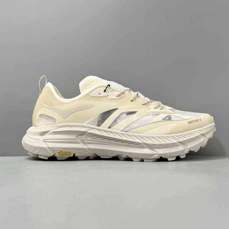 XF版本 玛法特4/白色1157050-BONE Satisfy x HOKA ONE ONE Mafate Speed 4 尚百搭防滑耐磨 低帮跑步鞋 男女同款 白色