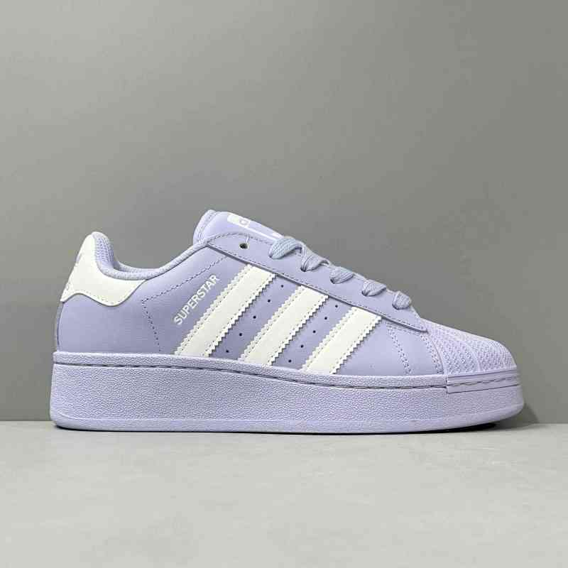 PP版本 厚底紫色ID5735 阿迪达斯三叶草adidas originals Superstar Xlg 舒适百搭 防滑耐磨 低帮 板鞋 女款 紫色