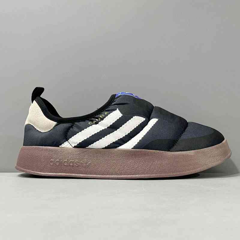 HX版本 黑白HP6700 阿迪达斯三叶草adidas originals Puffylette 织物 运动 一脚蹬面句鞋 蓬蓬鞋 防滑耐磨轻便 低帮 生活休闲鞋 男女同款 黑白