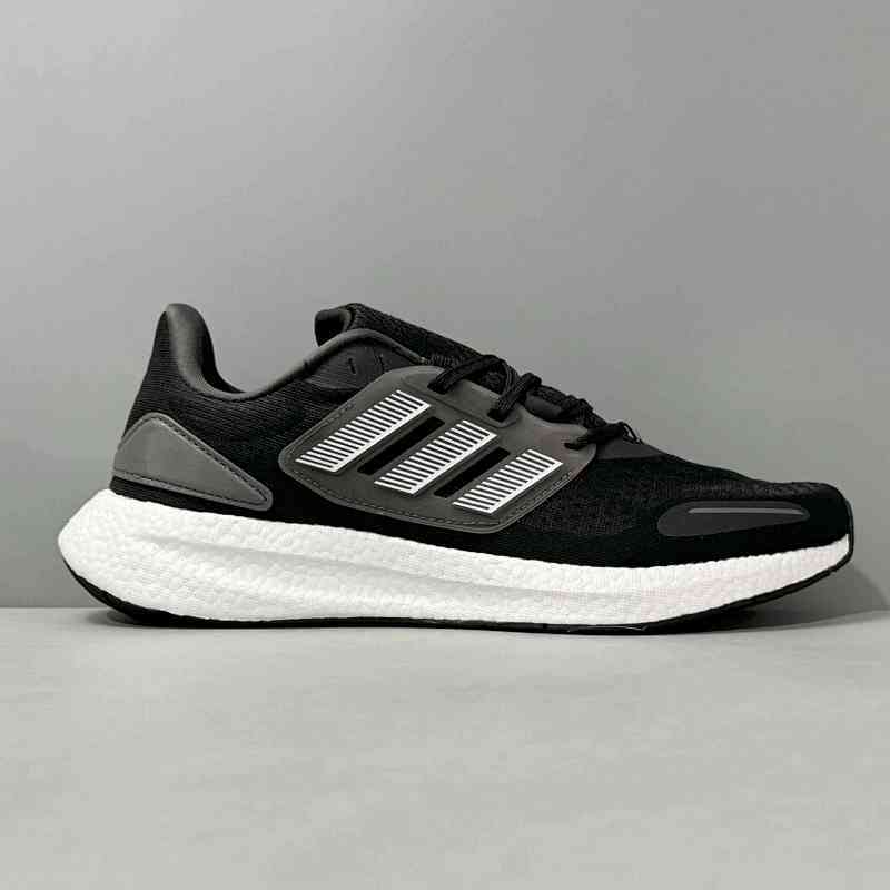 HG版本 UB22 黑白HQ3980 阿迪达斯三叶草adidas Pureboost 22 舒适百搭 织物 低帮 休闲跑步鞋 女款 黑白