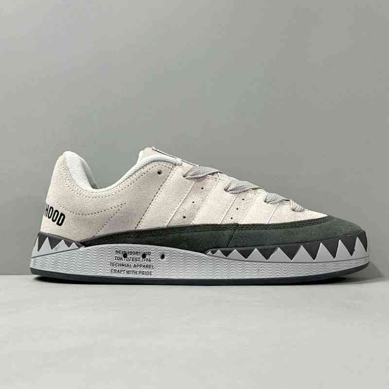 HX版本 浅灰鲨鱼/联名 HD9965  阿迪达斯三叶草 Neighborhood x Adidas Originals Adimatic 联名 复古鲨鱼面包鞋 板鞋