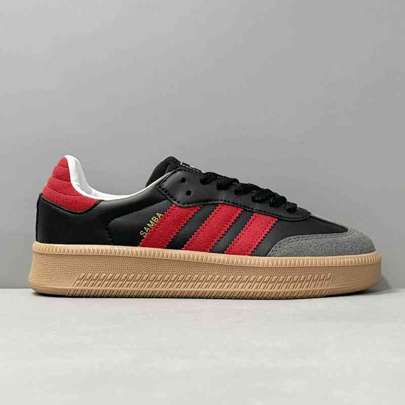 XR版本 黑红IE9178 阿迪达斯三叶草adidas originals Samba系列 舒适轻便 防滑耐磨低帮 板鞋 男女同款 红黑