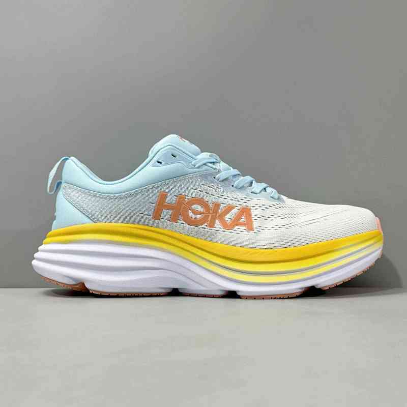 XR版本 蓝色1127954-SSCA HOKA ONE ONE Bondi 8 Wide 邦代8 减震防滑耐磨 低帮 长跑跑步鞋 宽版
