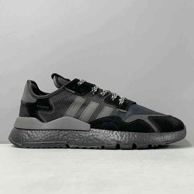 CG版本 黑武士BD7954 阿迪达斯三叶草adidas originals Nite Jogger 黑武士 网布尼龙绒面革 运动百搭 减震防滑轻便支撑 低帮 生活休闲鞋 男女同款 黑色