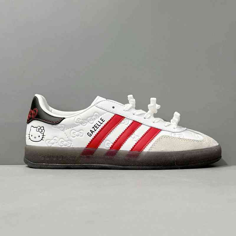 DJ版本 GZ凯蒂猫联名II0013 阿迪达斯三叶草Hello Kitty/凯蒂猫xadidas originals GAZELLEINDOOR“White/Red/Core Black”舒适百搭 防