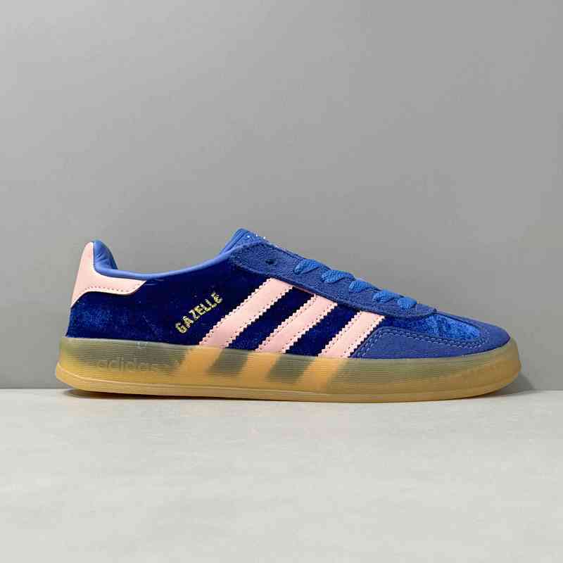 YH版本 GZ 蓝粉IG6785 阿迪达斯三叶草adidas originals GAZELLE INDOOR 舒适百搭 防滑耐磨 低帮 板鞋 通用 蓝色
