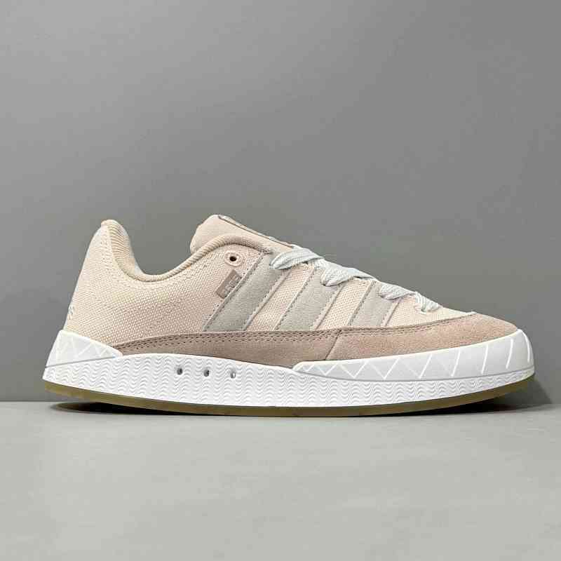 HX版本 帆布/灰粉HQ6909 阿迪达斯三叶草Adidas Originals Adimatic Hemp 复古鲨鱼面包鞋 板鞋