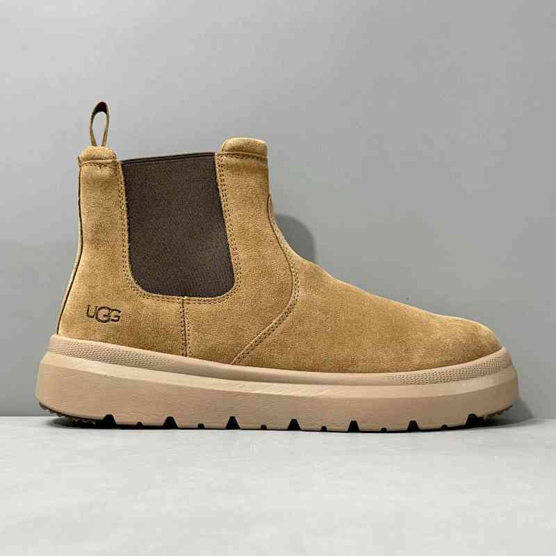 LZ版本 切尔西-棕色1152050-CHE UGG 牛反绒 圆头套筒 短筒 切尔西靴 男款 棕色