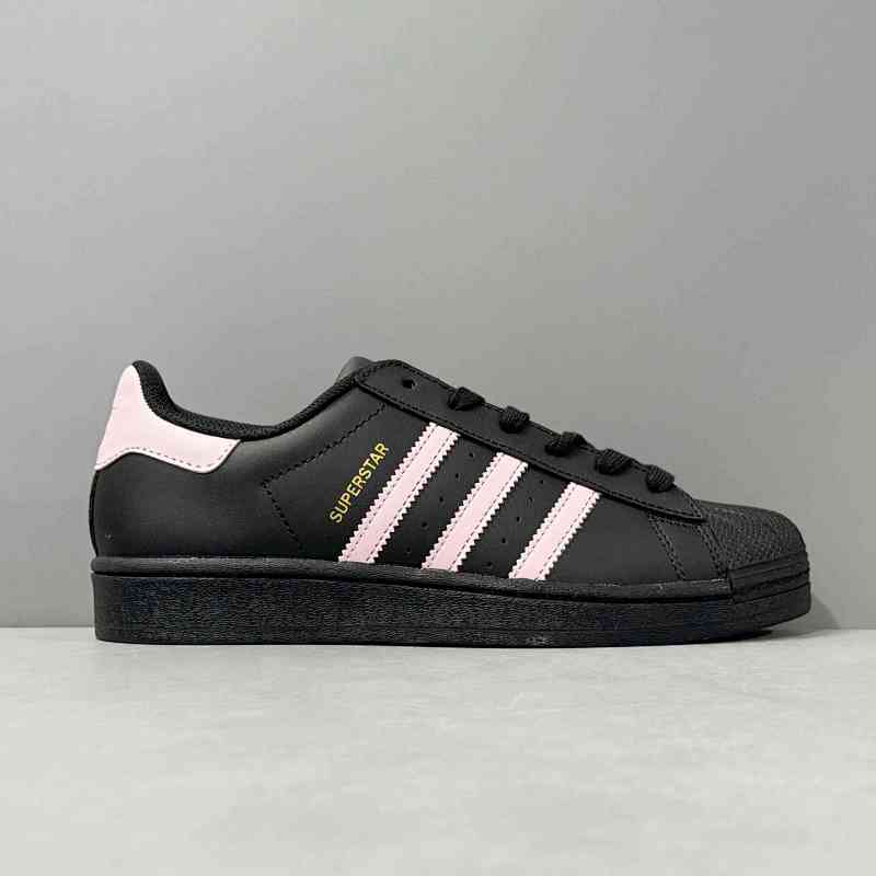 PP版本 甜酷莓莓EF5398 阿迪达斯三叶草【定制球鞋】青少年 adidas originals SUPERSTAR 甜酷莓莓 流前卫 耐磨轻便 低帮板鞋 黑粉