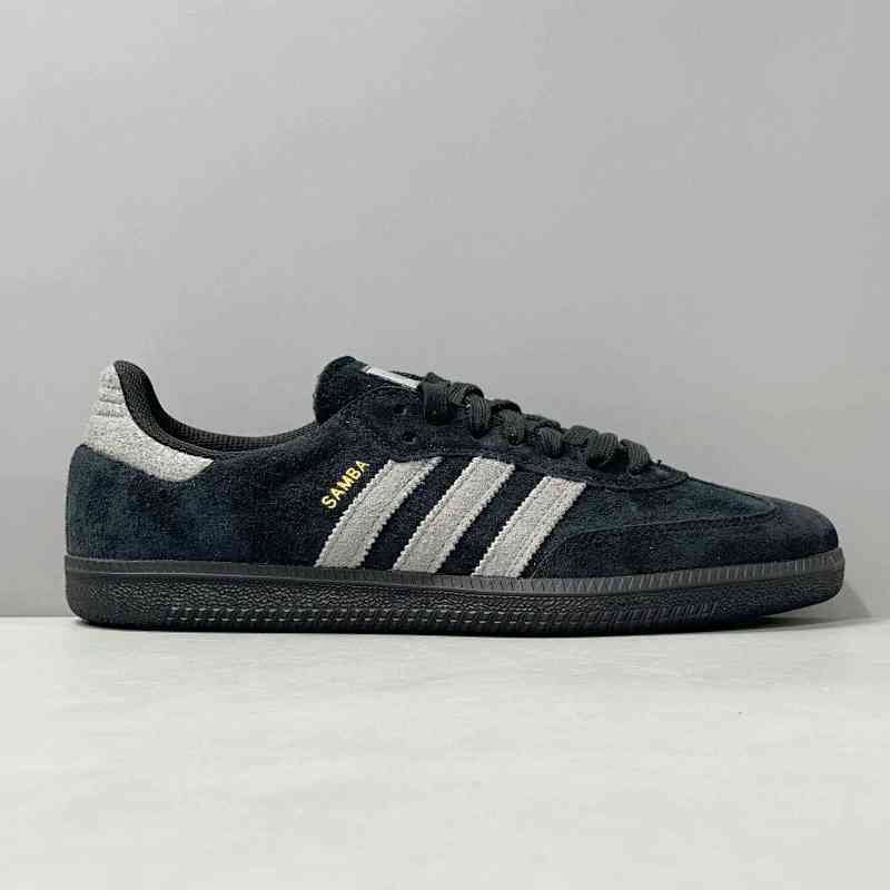 CG全头层版本 黑灰色IH3348 阿迪达斯三叶草adidas originals Samba ADV 舒适百搭 低帮 板鞋 男女同款 黑色