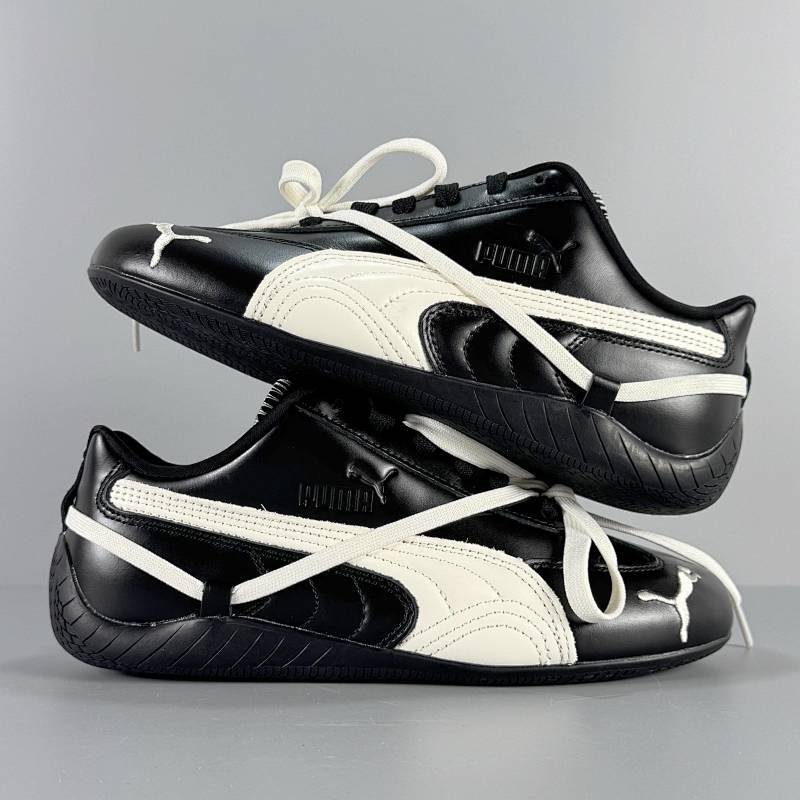 V版顶级 Rosé联名 黑白404391-01 Rosé x PUMA彪马 Speedcat 系列 情侣 薄底赛车德训双鞋带 舒适百搭 生活休闲鞋 男女款 黑白 彪马赛车鞋Speed Cat
