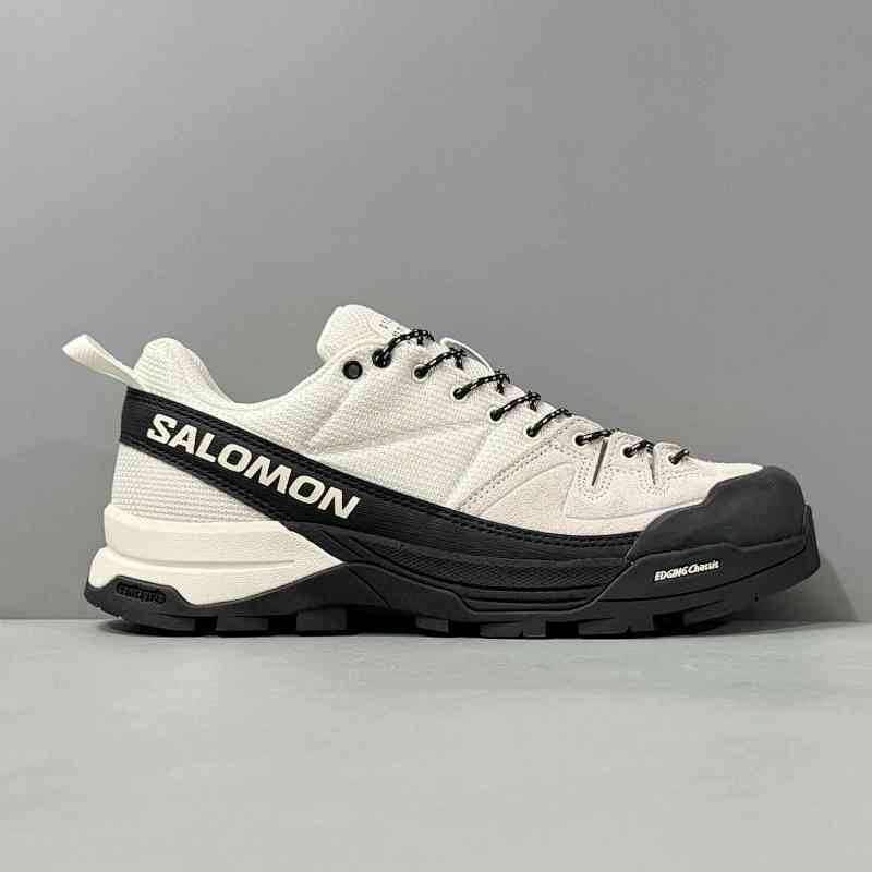 BK版本 MM6联名475362 MM6 Maison MargielaxSALOMON萨洛蒙 X-ALP 帆布织物 舒适清凉 低帮 生活休闲鞋 男女同款 白黑