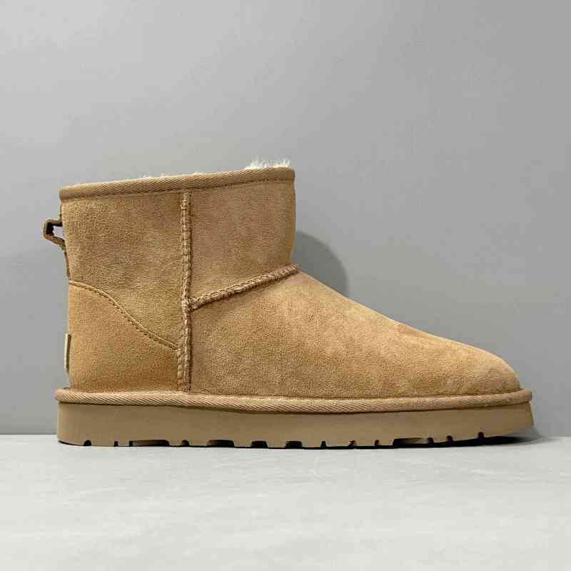 LS版本 经典中帮-栗色1016222-CHE UGG CLASSIC MINI 羊皮 保暖耐磨 舒适休闲 短筒 雪地靴 女款 栗色
