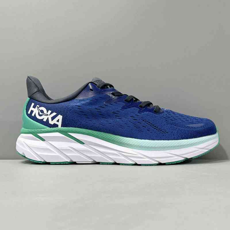 LH版本 克里夫顿8-蓝绿1119394-0SBB HOKA ONE ONE Clifton 8 舒适减震防滑耐磨 低帮跑步鞋 女款 蓝绿