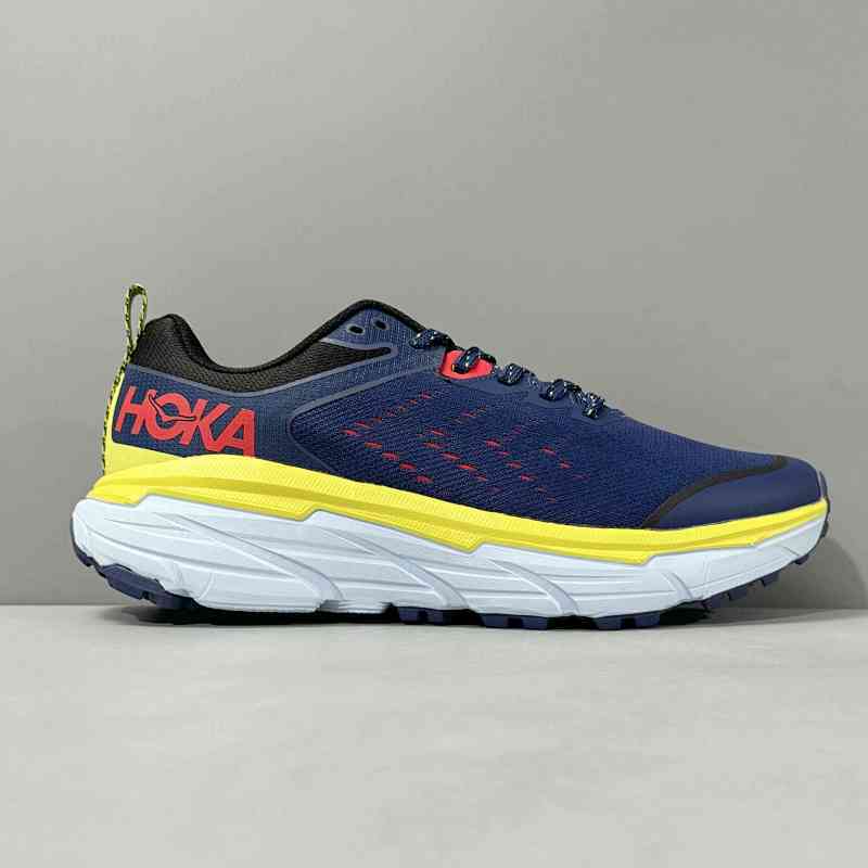 LH版本 挑战者6-黑灰黄1106510-0BGS HOKA ONE ONE Challenger ATR 6 减震 网布合成革织物防滑耐磨减震 低帮跑步鞋 男款 黑灰黄