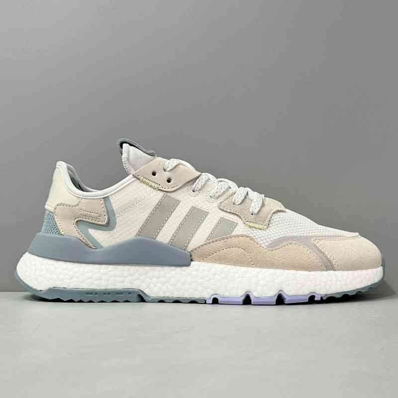 CG版本 米蓝灰IF0419 阿迪达斯三叶草adidas originals Nite Jogger 织物皮革绒面革 运动舒适 减震防滑耐磨轻便 低帮 生活休闲鞋 女款米蓝灰