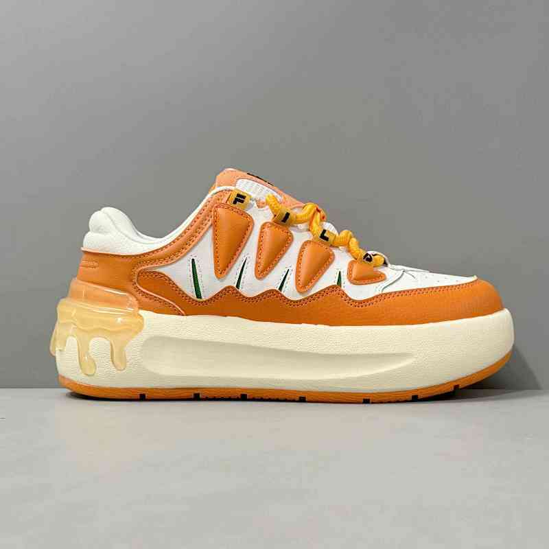 BK版本 白棕F12W411201FOA FILA斐乐 CARROT1百搭休闲 轻松舒适 低帮 板鞋 女款 橙白