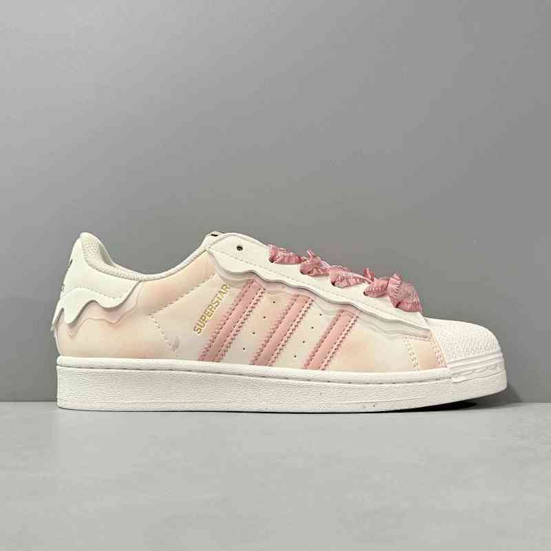 PP版本 樱花粉GW4441【定制球鞋】阿迪达斯三叶草贝壳头系列adidas originals Superstar 樱花少女心 奶油 低帮 板鞋 女款