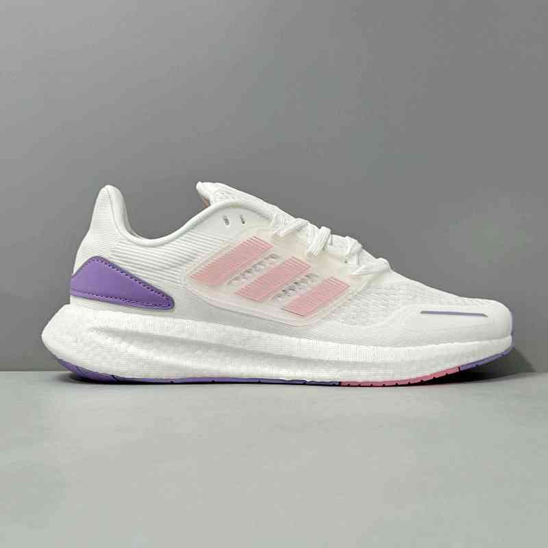 HG版本 UB22 粉白紫HQ1419  阿迪达斯三叶草 adidas Pureboost 22 系带平跟 织物合成革TPU低帮 休闲跑步鞋