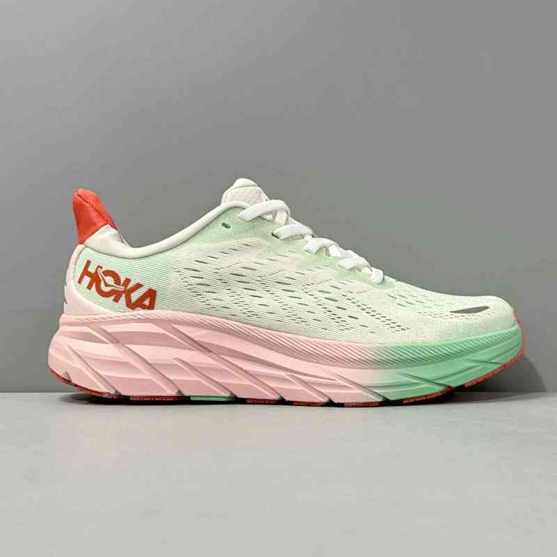 LH版本 克里夫顿8-粉绿1119394-SGAS HOKA ONE ONE Clifton 8 百搭舒适 织物防滑耐磨 低帮 休闲跑步鞋 女款 粉绿