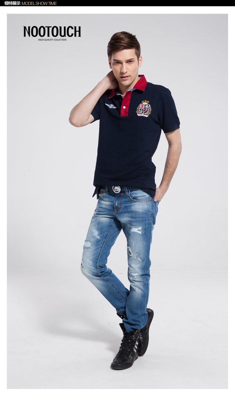 夏季新款韩版男装短袖t恤 珠地棉商务休闲男士短袖polot恤polo衫