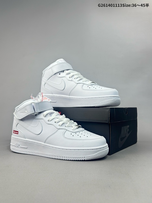 14036-45半 公司级耐克Nike AIR FORCE 1 MID 07 空军一号中帮百搭休闲运动板鞋货号:FZ8784-100