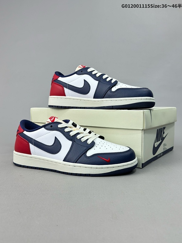 20036-46半 Air Jordan 1 Low OG "Howard University" PE 低帮 蓝白红 AJ1货号HQ2993-100