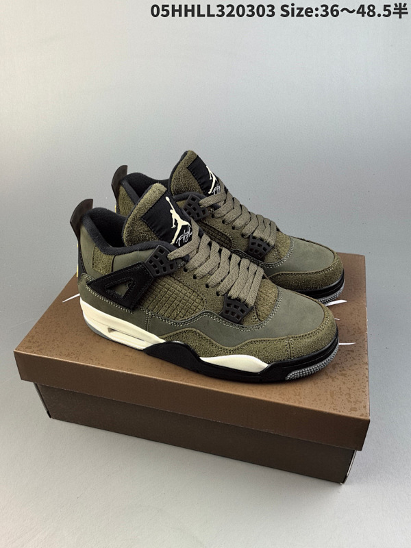 350原盒 纯原版本 Air Jordan 4 Retro "Olive Canvas" 军05HHLL320303 Size:3648.5半货号FB9927-200