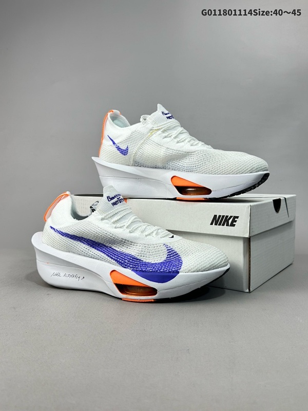 18040-45 Nike Alphafly 3 耐克 阿尔法飞行3代 低帮 白蓝橙 马拉松世界纪录跑鞋货号FD6502-701