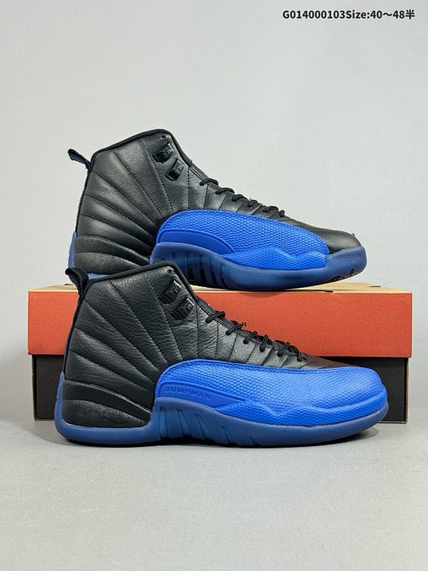 40040-48.5半 纯原版本 真碳 Air Jordan 12 Retro "Game Royal" 高帮 黑蓝货号130690-014