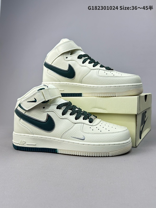 官方爆款定制 公司级Nike Air Force 1 MID 米绿双色底 满天星空军一号中帮休闲板鞋货号XL0236-235G