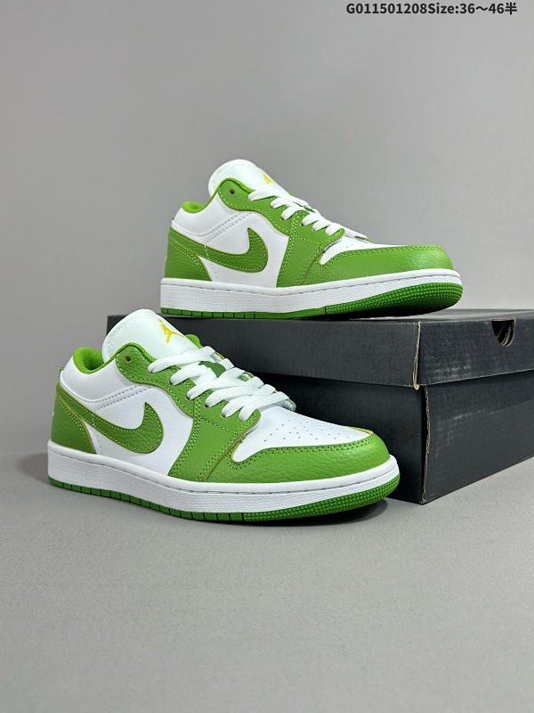 15036-46半 Air Jordan 1 Low 低帮 青苹果 AJ1 乔丹1代 aj1 乔1 低邦 白绿男货号HF4823-100 女货号HF4779-100