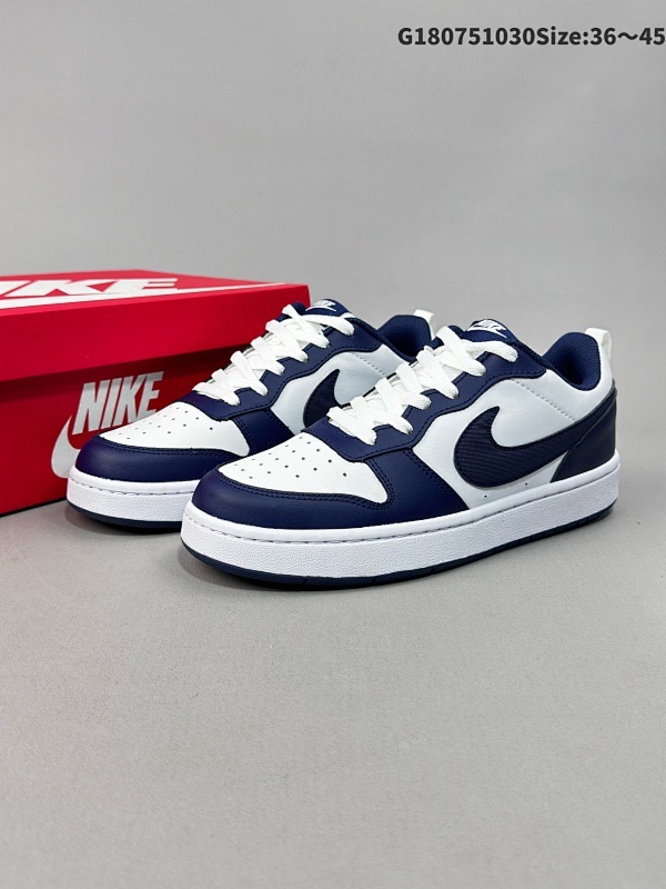 7536-45超级福利 Nike Court Borough Low 低帮百搭透气休闲运动板鞋男女鞋货号BQ5448-007