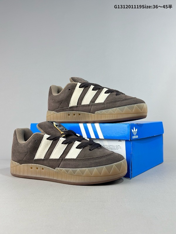 12036-45半 Adidas Adimatic Low 马蒂奇系列低帮 复古鲨鱼面包鞋运动休闲滑板板鞋  整个鞋面由麂皮制成货号:ID3947