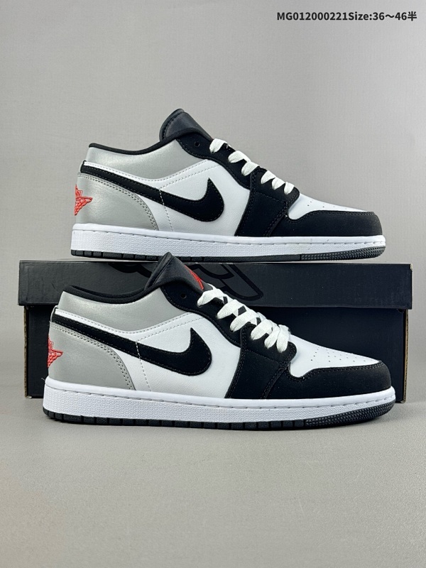 20036-46半 Air Jordan 1 Low 低帮 黑白灰 AJ1 乔丹1代 aj1 乔1 低邦 黑白灰 男女同款货号HF3148-106