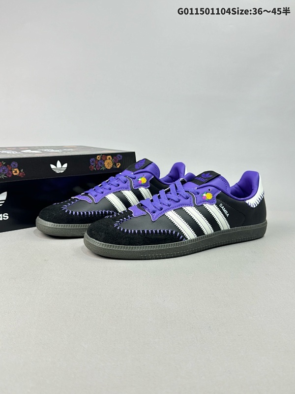 15036-45半 Adidas originals SAMBA OG "Dia De Los  Muertos Pack" 阿迪达斯 低帮 黑紫货号JI3935