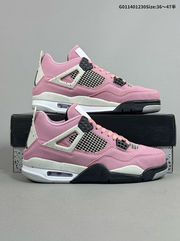 14036-47.5半 Air Jordan 4 Retro "Orchid" 粉黑麂皮 AJ4 乔丹4代 aj4 乔4 粉麂皮 乔丹篮球鞋系列货号AQ9129-501