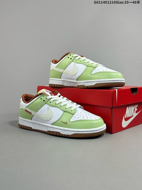 14035.5-46半  Nike Dunk Low GS "Year of the Snake" 耐克 SB 低帮 蛇年限定绿白色 采用了浅绿色覆盖白色基底货号HV6001-101