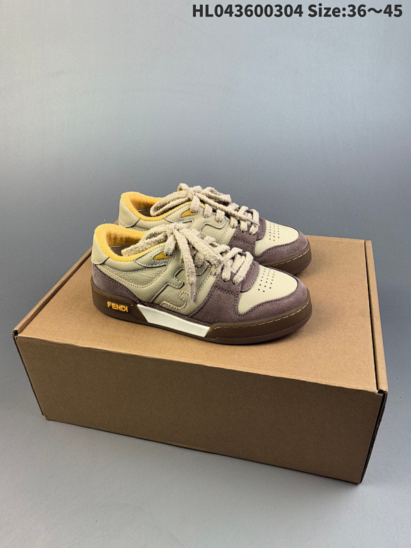 360 芬迪Fendi Match Sneaters 皮革低帮时尚运动板鞋HL043600304 Size:3645